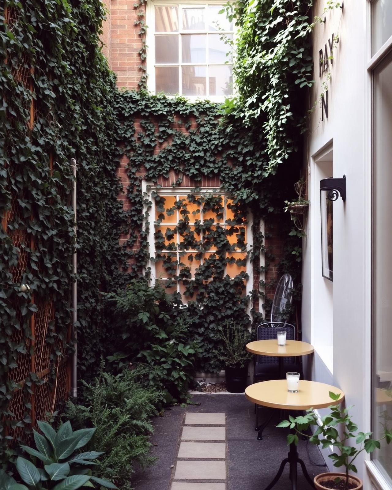 Hidden courtyard garden behind Galleria Objets, Shoreditch